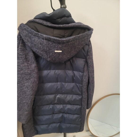 Soia & Kyo Rooney Hooded Mixed Media Coat Large Black - Picture 6 of 9